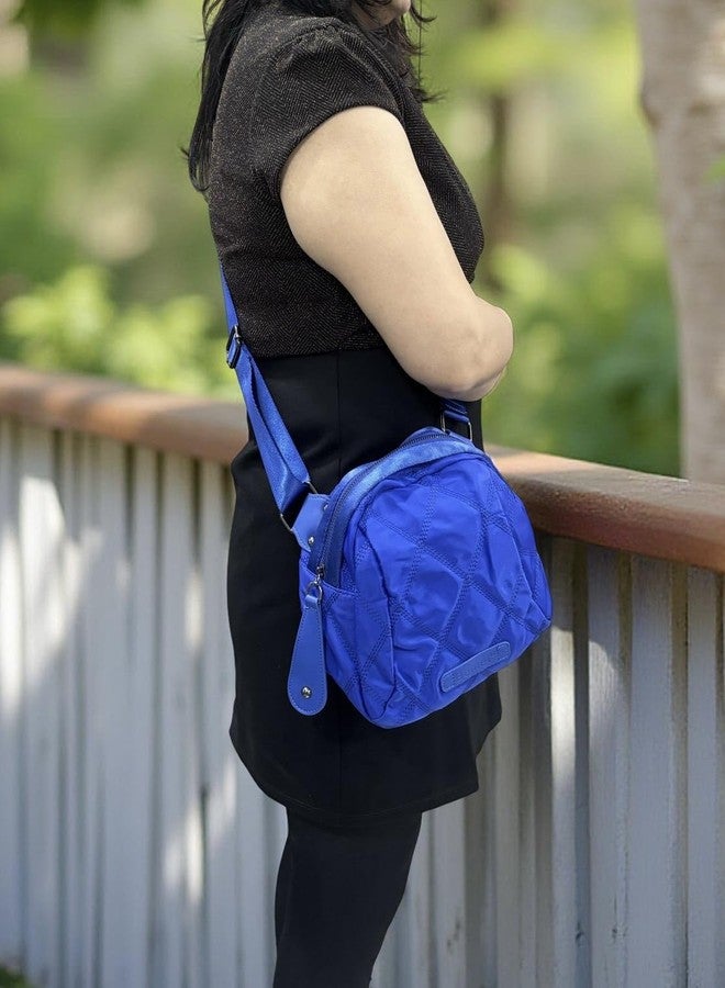 GLOSSY Nylon Crossbody Quilt Design Sling Bag For Women, Lightweight Casual Travel Shoulder Bag with Adjustable Strap, Spacious Top Zip Compartment - Image 3